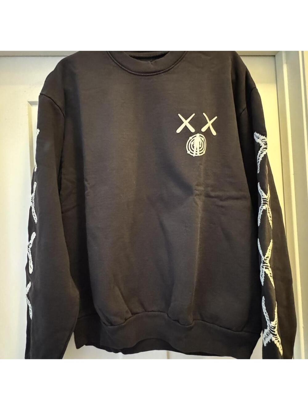 KAWS Kid Cudi collab black crewneck sweatshirt Size L